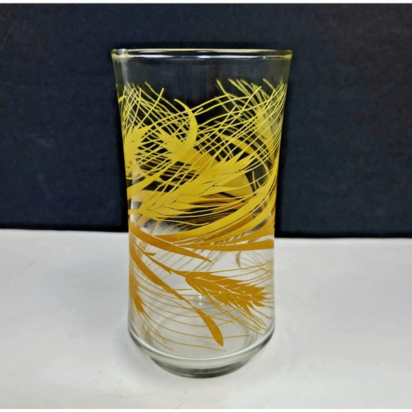 Vintage Libbey Golden Wheat Glass Tumbler 10 oz. 5.25” Mid Century Modern 1970s - Picture 2 of 8